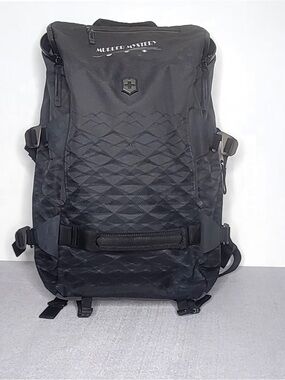 Victorinox Black Quilted Front Backpack with Compression Straps